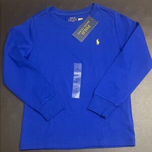 Polo by Ralph Lauren Long-Sleeve Tee in Bright Blue with Yellow Pony
